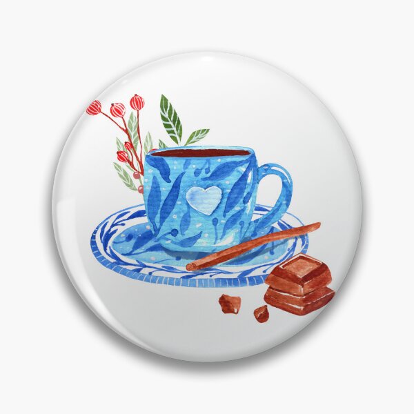 Item preview, A cup of hot chocolate watercolor illustration designed and sold by pinkyfish1010.