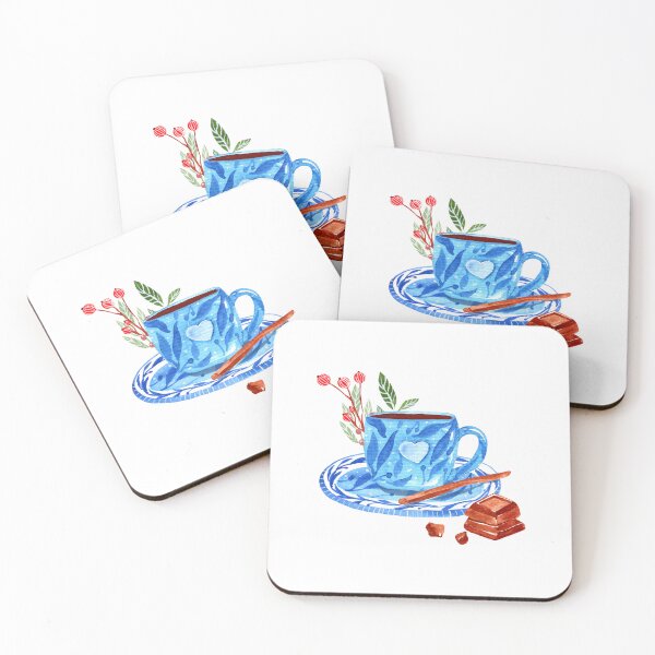 Item preview, A cup of hot chocolate watercolor illustration designed and sold by pinkyfish1010.