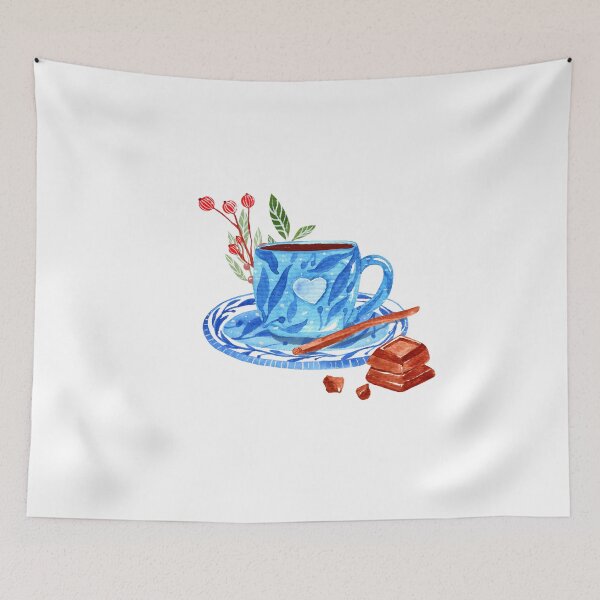 Item preview, A cup of hot chocolate watercolor illustration designed and sold by pinkyfish1010.