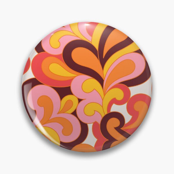 Item preview, Retro swirl pattern 70s floral designed and sold by ReneMagritteArt.
