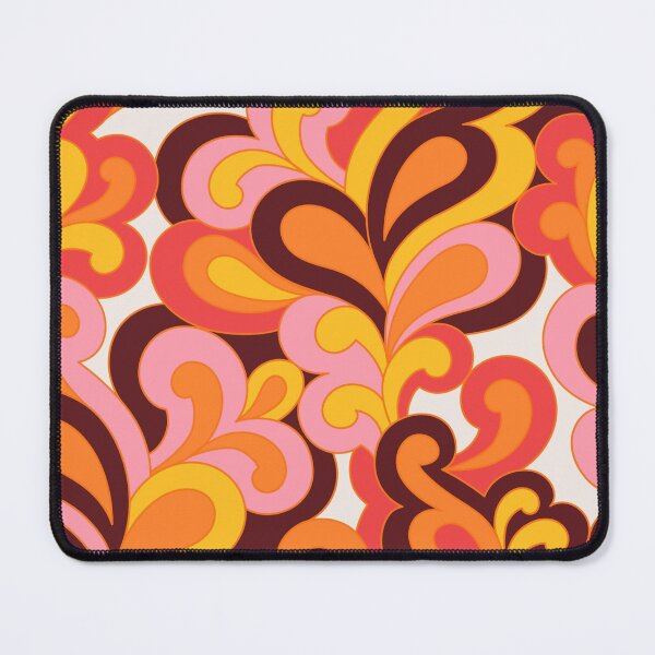Item preview, Retro swirl pattern 70s floral designed and sold by ReneMagritteArt.