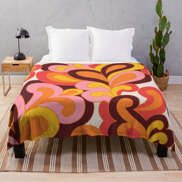 Item preview, Retro swirl pattern 70s floral designed and sold by ReneMagritteArt.