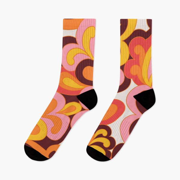 Item preview, Retro swirl pattern 70s floral designed and sold by ReneMagritteArt.
