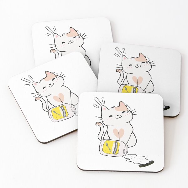 Item preview, Cute White Cat Spilled Mayonnaise designed and sold by Pet Station.