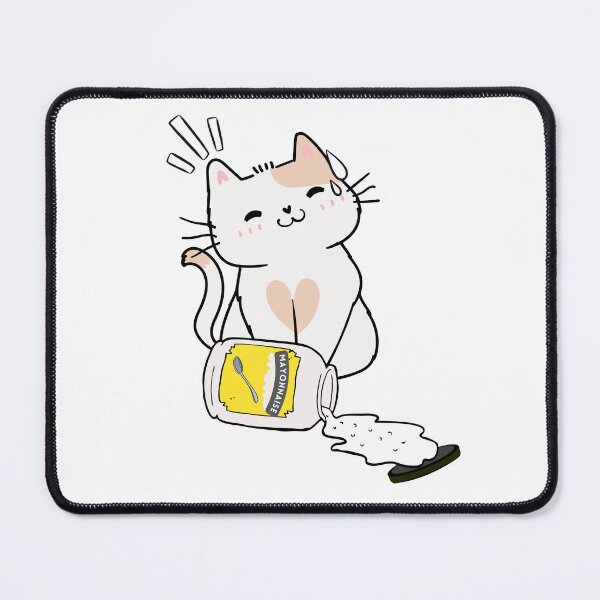 Item preview, Cute White Cat Spilled Mayonnaise designed and sold by Pet Station.