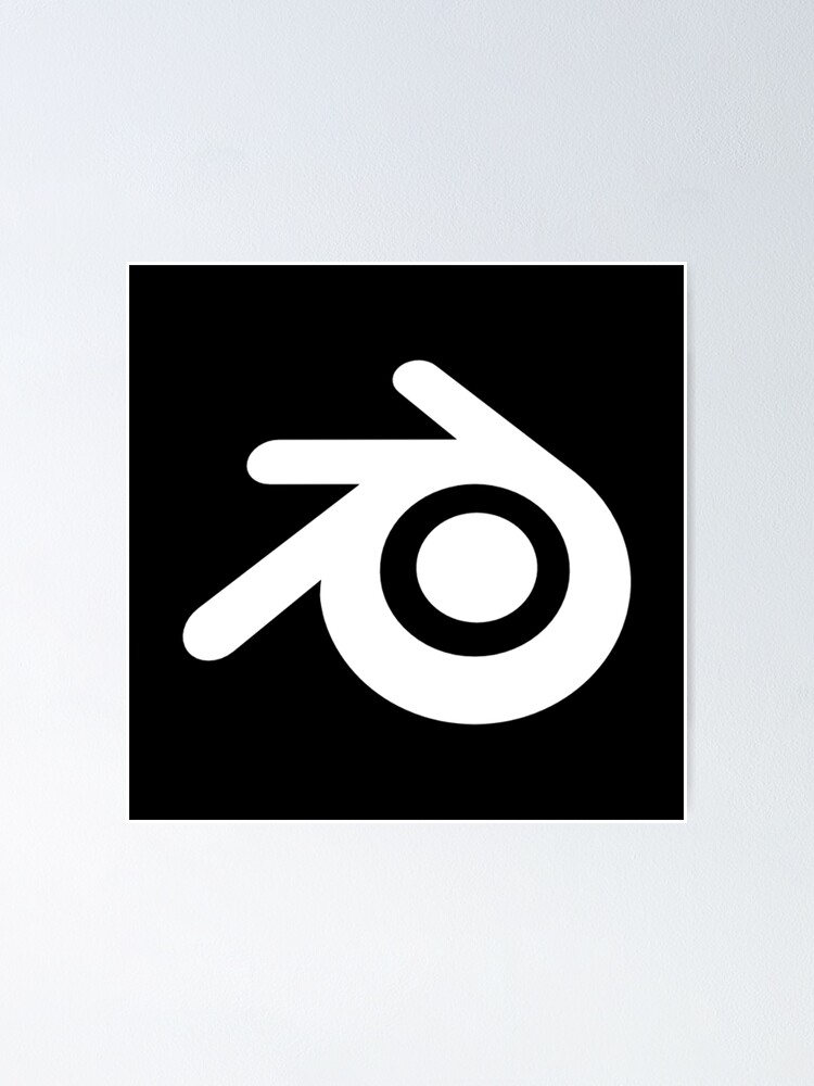 "Blender 3d white logo " Poster for Sale by rbsupercool Redbubble