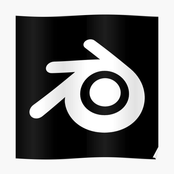 "Blender 3d white logo " Poster for Sale by rbsupercool Redbubble