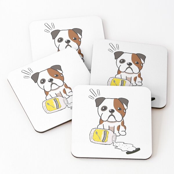 Item preview, Cute Bulldog Spilled Mayonnaise Jar designed and sold by Pet Station.