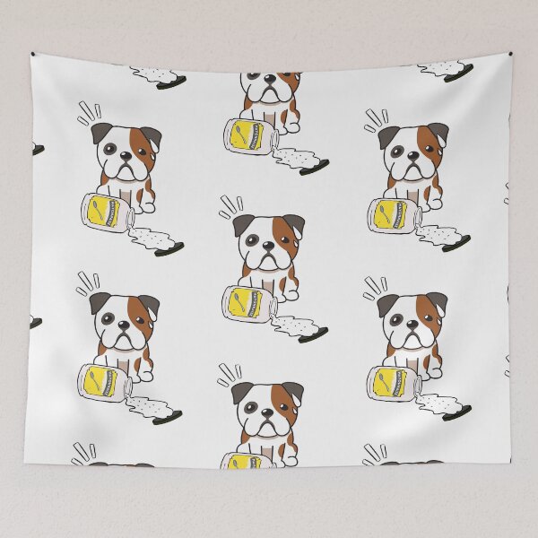 Item preview, Cute Bulldog Spilled Mayonnaise Jar designed and sold by Pet Station.