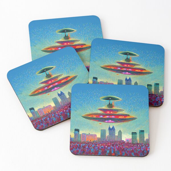 Item preview, Alien Invasion Nebula UFO Psychedelic Extraterrestrial Unidentified Flying Object  designed and sold by Weirdarto.