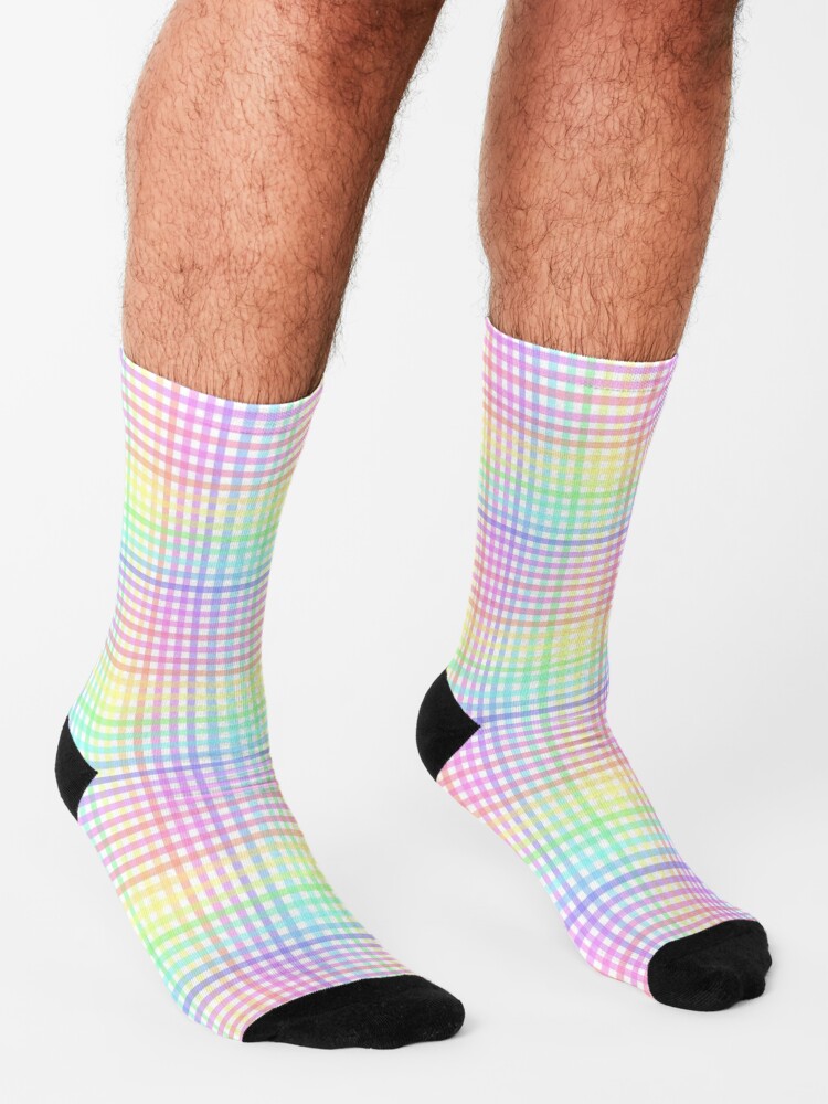 Pastel Rainbow Socks  Cute Striped Crew Socks for Women - Cute