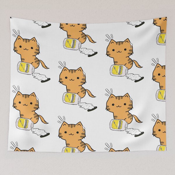 Item preview, Cute Orange Cat Spilled Mayonnaise jar designed and sold by Pet Station.
