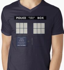 Classic Tardis Door Men's V-Neck T-Shirt
