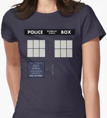 Classic Tardis Door Women's Fitted T-Shirt