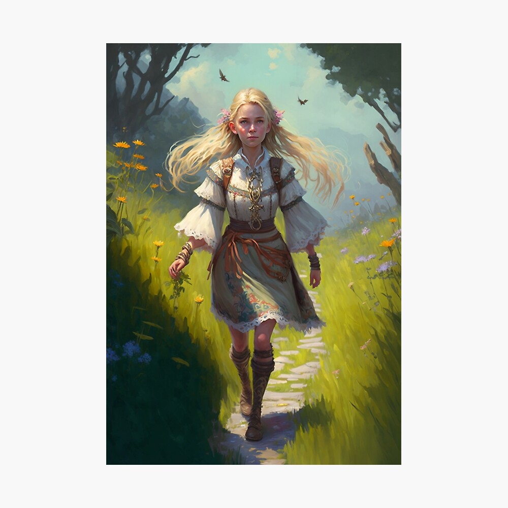 Dungeons and Dragons Blonde Halfling Girl Character