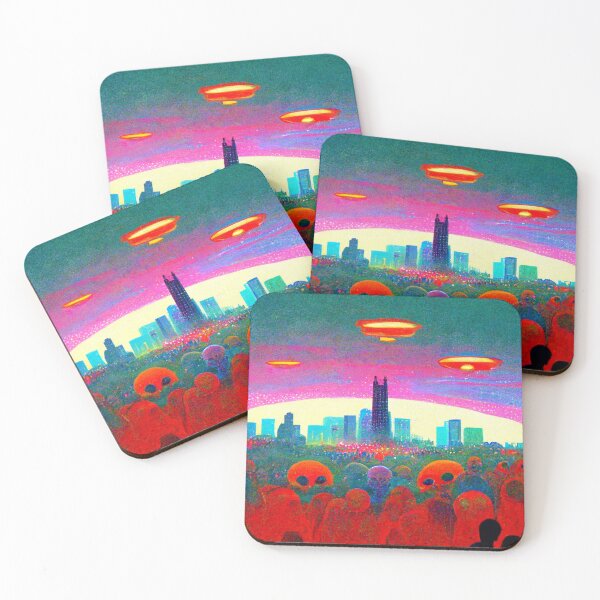 Item preview, Alien Invasion Adventure UFO Psychedelic Extraterrestrial Unidentified Flying Object  designed and sold by Weirdarto.