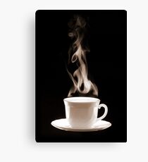 Cup of Hot Coffee with Steam Canvas Print