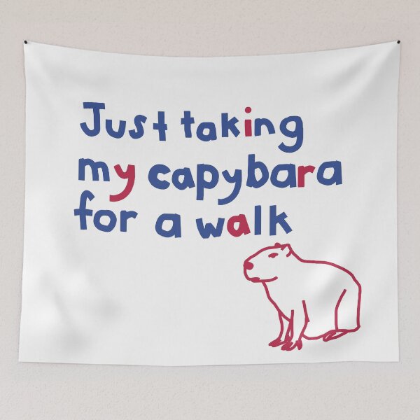 Item preview, Just Taking My Capybara For a Walk Funny Quote designed and sold by ellenhenry.