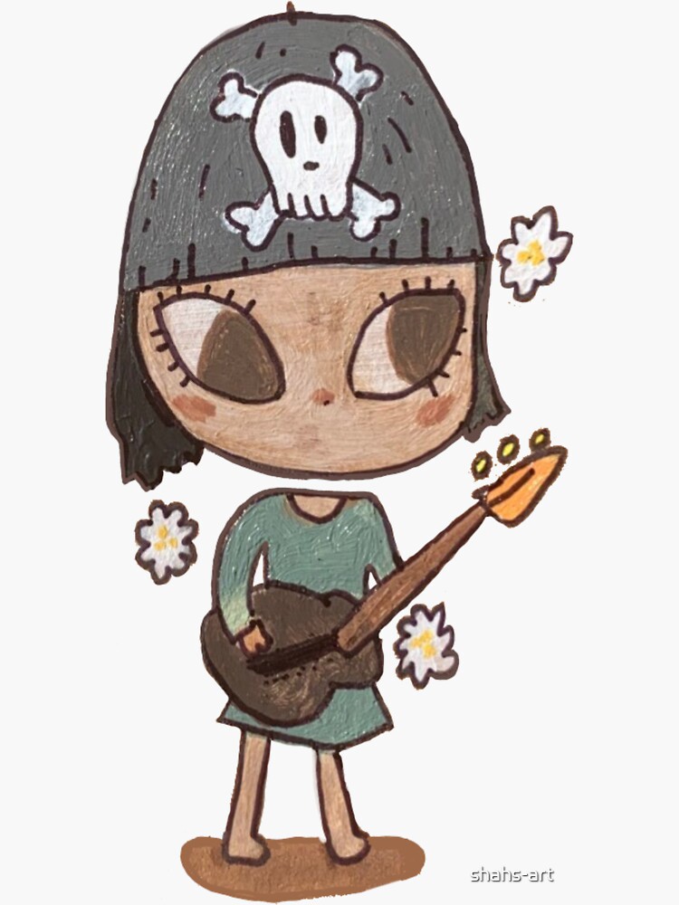 Guitar Girl-Yoshitomo Nara Inspired | Sticker