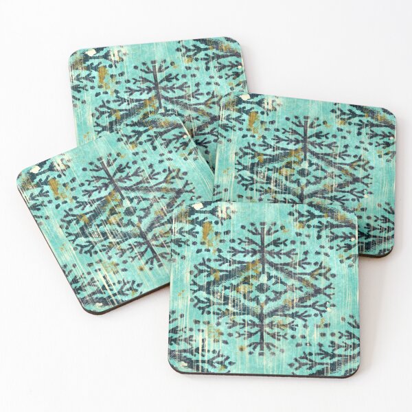 Item preview, white blue turquise design symmetrical pattern traditional designed and sold by Vkhandekar.