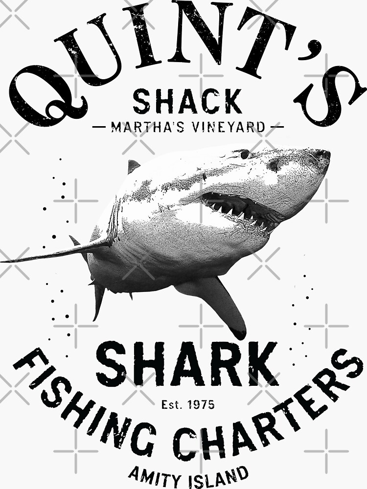 INSPIRED BY JAWS QUINTS SHARK FISHING RAGLAN LONGSLEEVE BASEBALL
