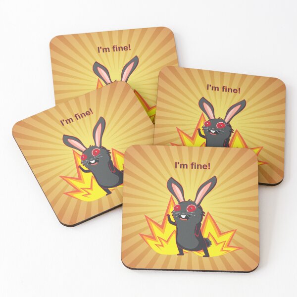 Item preview, Everything is fine meme with black rabbit designed and sold by AnnArtshock.
