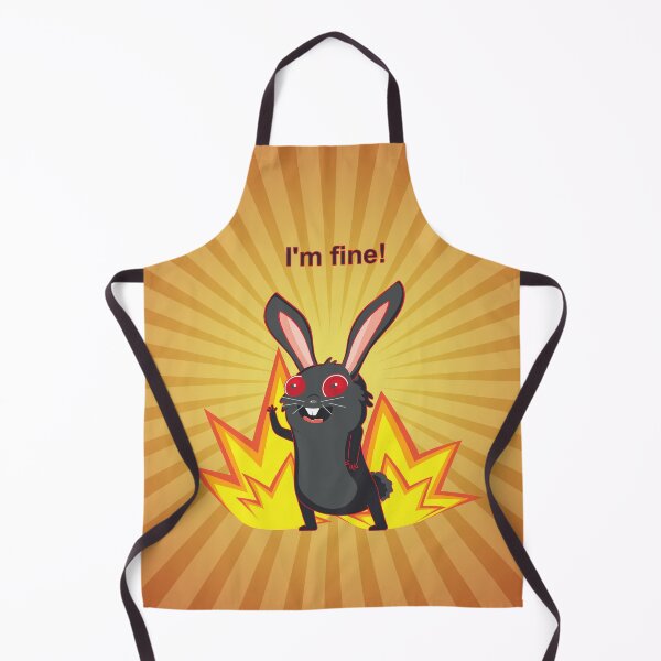 Item preview, Everything is fine meme with black rabbit designed and sold by AnnArtshock.