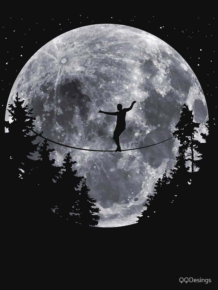 "Moon Forest Slackline Acrobatics Lover Slackliner" Tshirt for Sale by