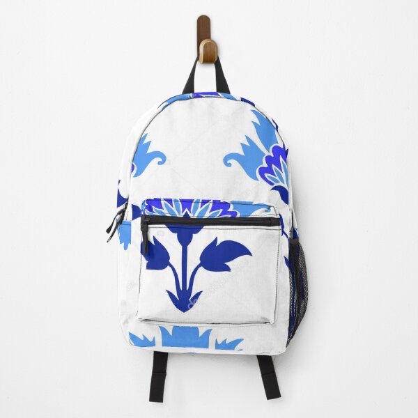 Item preview, blue indigo floral vintage art print designed and sold by Vkhandekar.