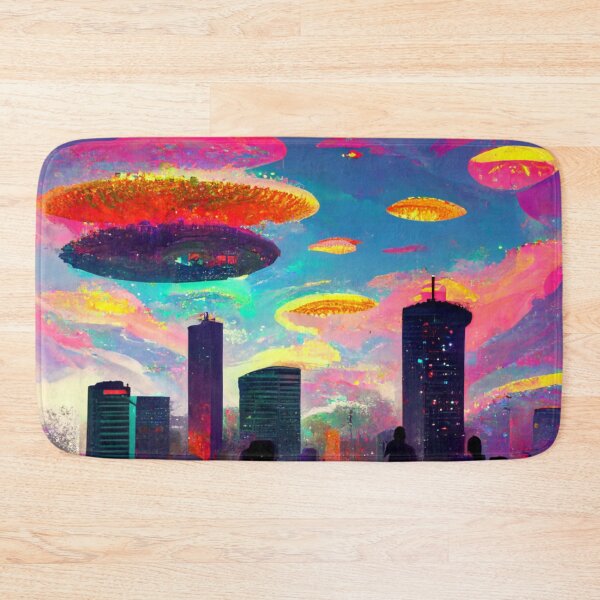 Item preview, Alien Invasion Artsy UFO Psychedelic Extraterrestrial Unidentified Flying Object  designed and sold by Weirdarto.