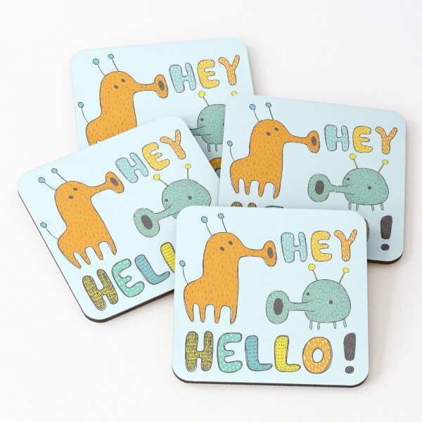 Item preview, Two Monsters with Trumpet Mouths Saying Hey and Hello designed and sold by KOTOdesign.