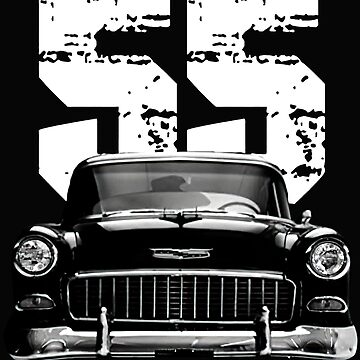 Artwork thumbnail, 1955 Chevy Bel Air Front Grill View with White Year by MaryBloomberg