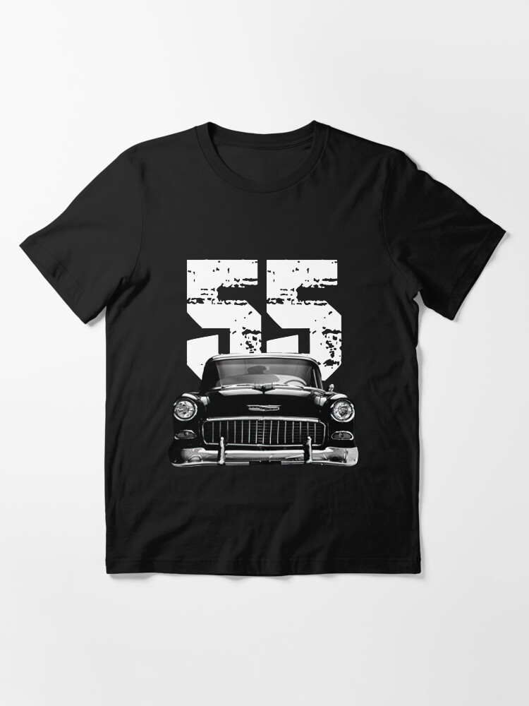 Thumbnail 3 of 7, Essential T-Shirt, 1955 Chevy Bel Air Front Grill View with White Year designed and sold by MaryBloomberg.
