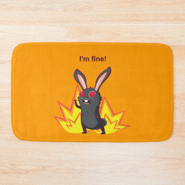 Item preview, Everything is fine meme with black rabbit designed and sold by AnnArtshock.