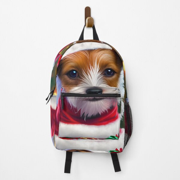 Item preview, Christmas Parson Russell Terrier Wearing A Santa Hat designed and sold by ZenEverAI.