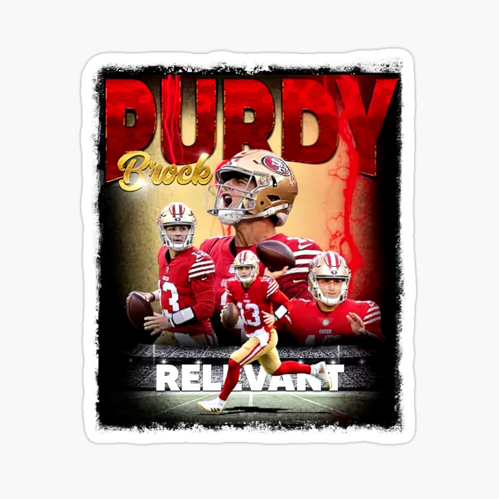 49ers Brock Purdy 13 Retro White Throwback black red gold Red