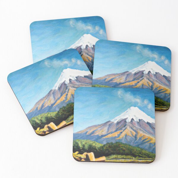 Item preview, "Taranaki Sunrise in Winter" - 2022 New Zealand print designed and sold by LocalArtGuy.