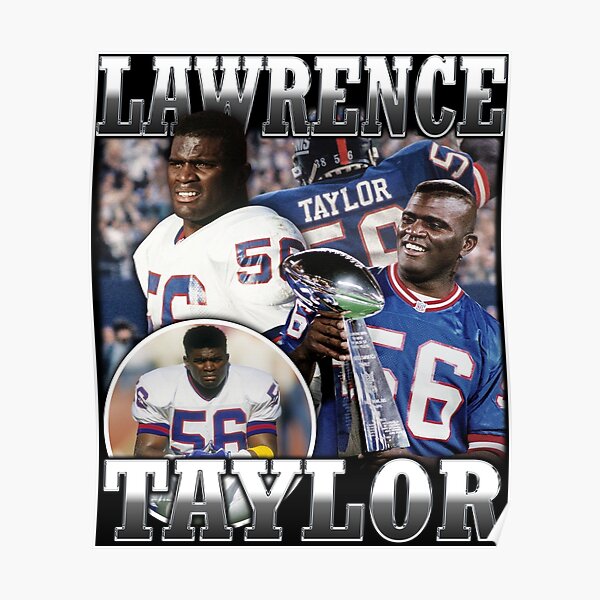 Vintage LAWRENCE TAYLOR LT NEW YORK GIANTS SIGNED PHOTO PRINT 8x10