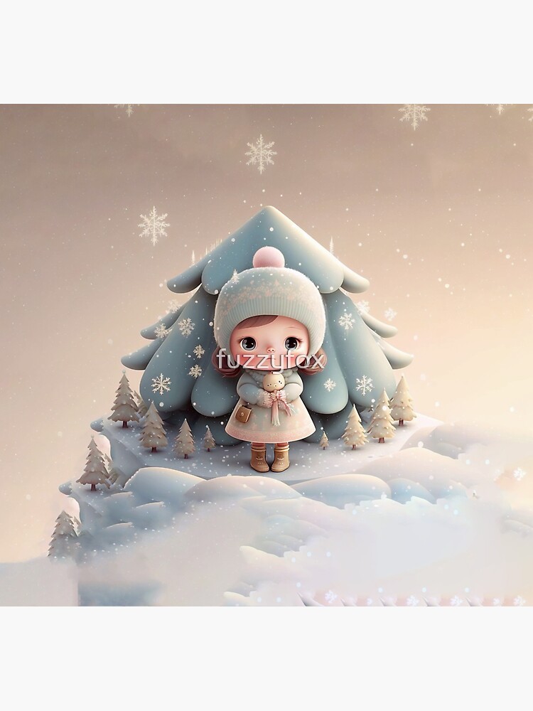 Pastel Santa Christmas Trees Vinyl