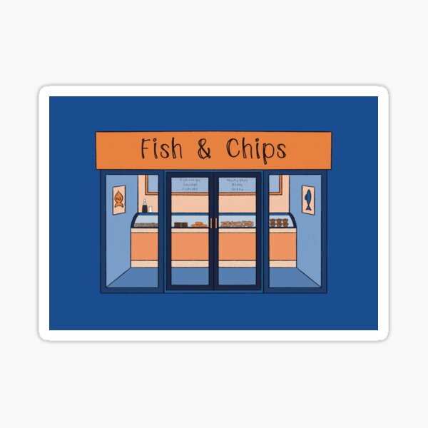 Artikel-Vorschau von Fish & Chips-Shop-Illustration, designt und verkauft von Slepowronski.