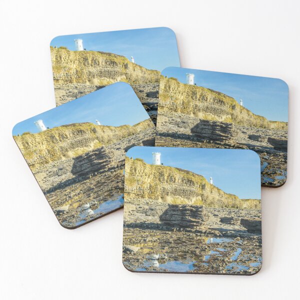 Item preview, Nash Point and Lighthouses from Nash Point Beach on the Glamorgan Heritage Coast on a sunny day designed and sold by Cameranick.