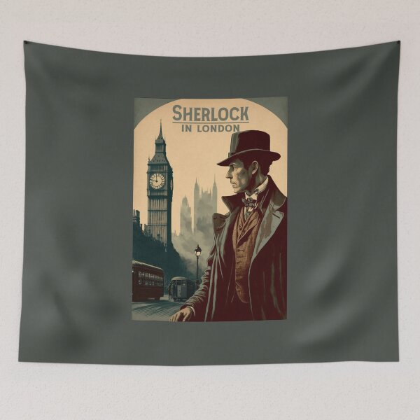 Item preview, Sherlock Holmes in London, vintage poster designed and sold by Rogervdb.