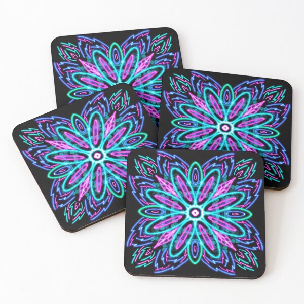 Item preview, Neon Mandala Flower Abstract designed and sold by Chatchot.