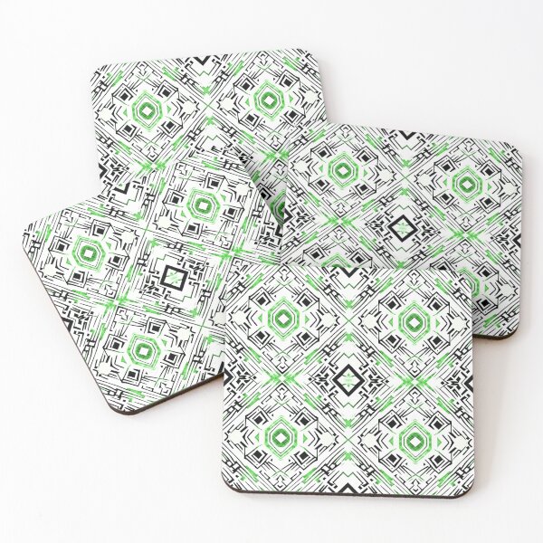 Item preview, Traditional Igorot-inspired tribal pattern. Ethnic White, black and green. designed and sold by IlustradoArts.