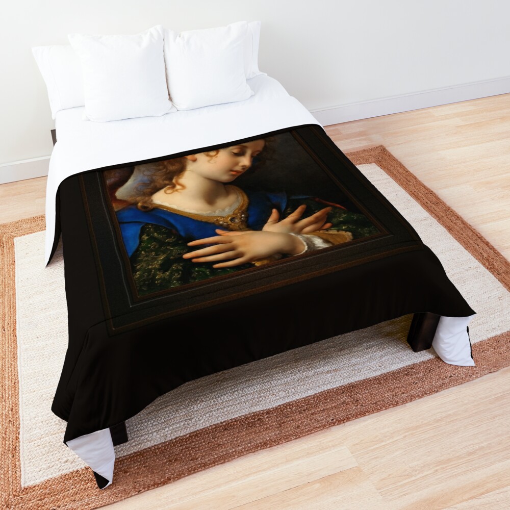 The Angel of the Annunciation by Carlo Dolci Remastered Xzendor7 Classical Art Old Masters Reproductions Comforter