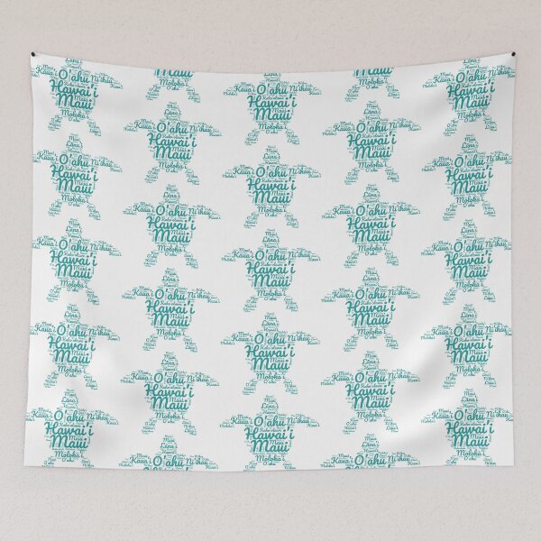 Item preview, Hawaiian Islands Sea Turtle Word Art designed and sold by peachycrossing.