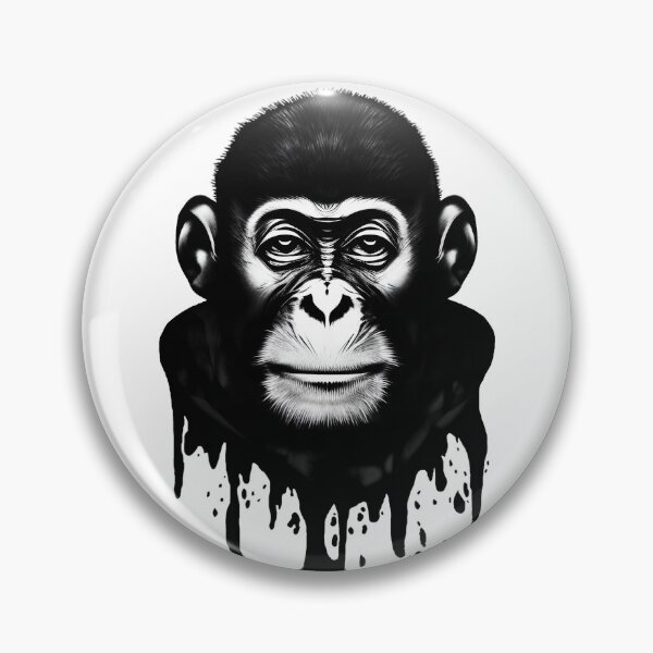 Artikelvorschau, B&W Schimpansenillustration, gedruckte Wahrheitsgeschenkidee! entworfen und verkauft von printedtruth.