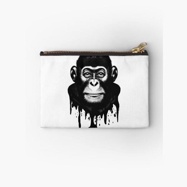 Aperçu de l'œuvre Illustration de chimpanzé B&W, idée cadeau imprimé vérité ! créée et vendue par printedtruth.