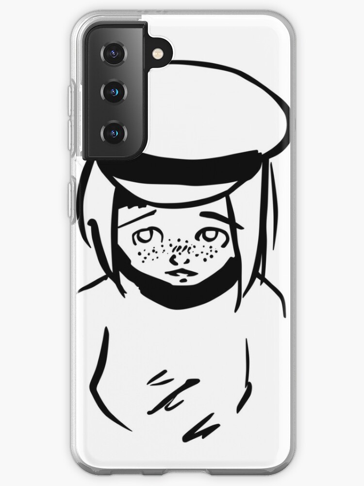 Original Drawing Girl With Hat Black Case Skin For Samsung Galaxy By Realolawliet Redbubble