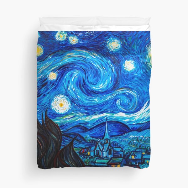 Starry Night Gifts - Vincent Van Gogh Classic Masterpiece Painting Gift Ideas for Art Lovers of Fine Classical Artwork from Artist of Sternennacht Duvet Cover